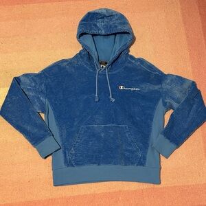 Champion Men's Blue Corduroy Hoodie